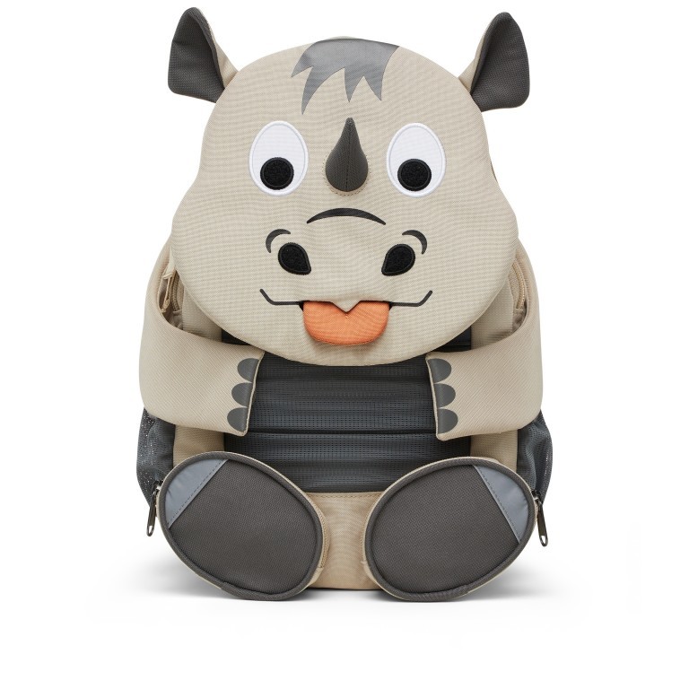 Rucksack Großer Freund für Kinder Nashorn, Farbe: beige, Marke: Affenzahn, EAN: 4057081146772, Abmessungen in cm: 20x31x12, Bild 1 von 7