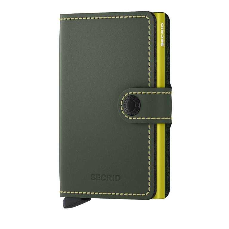 Geldbörse Miniwallet Matte Green Lime, Farbe: grün/oliv, Marke: Secrid, EAN: 8718215289500, Abmessungen in cm: 6.8x10.2x2.1, Bild 1 von 5