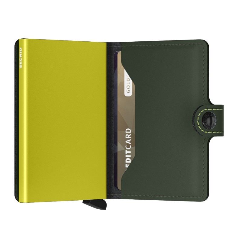 Geldbörse Miniwallet Matte Green Lime, Farbe: grün/oliv, Marke: Secrid, EAN: 8718215289500, Abmessungen in cm: 6.8x10.2x2.1, Bild 4 von 5