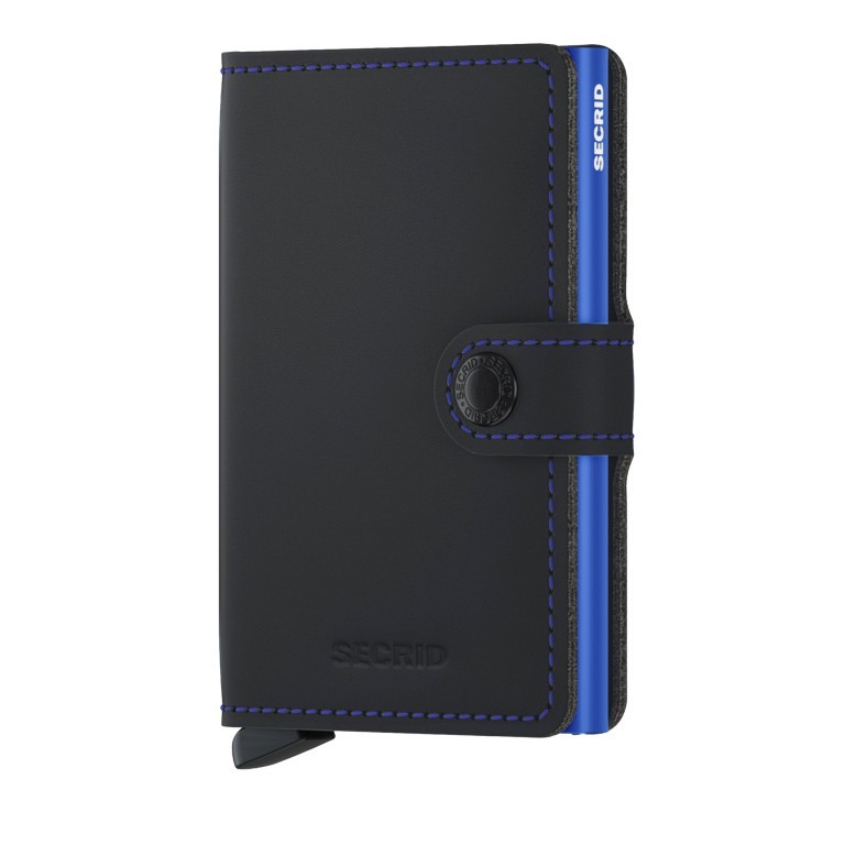 Geldbörse Miniwallet Matte Black Blue, Farbe: anthrazit, Marke: Secrid, EAN: 8718215289524, Abmessungen in cm: 6.8x10.2x2.1, Bild 1 von 5