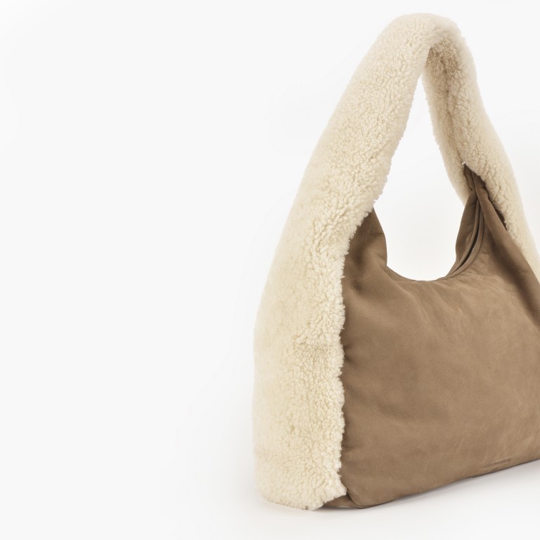 Beuteltasche Jane Satiny Leather Hazelnut, Farbe: taupe/khaki, Marke: Les Visionnaires, EAN: 4260711677793, Abmessungen in cm: 58x45x17, Bild 5 von 6