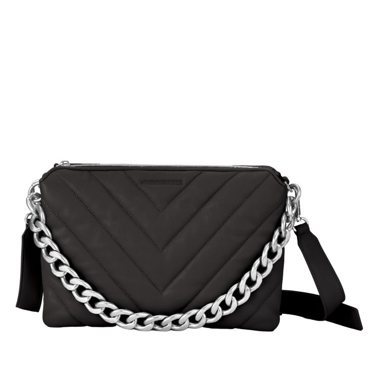 Umhängetasche / Clutch Quilting Vera Silky Leather Black, Farbe: schwarz, Marke: Les Visionnaires, EAN: 4260711676932, Abmessungen in cm: 33x23x7, Bild 1 von 6