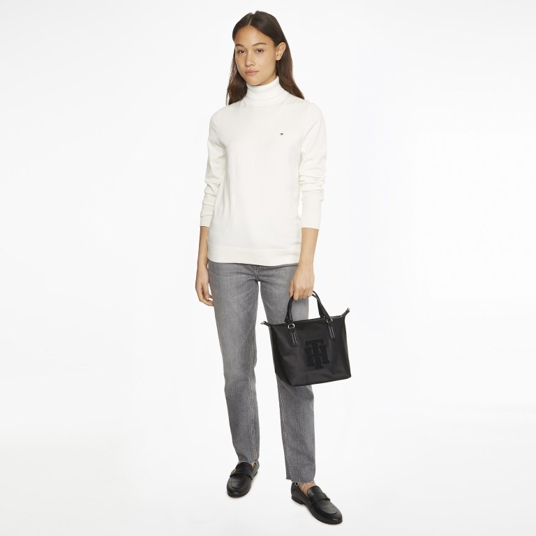 Tasche Poppy Small Tote Applique Black, Farbe: schwarz, Marke: Tommy Hilfiger, EAN: 8720641959490, Abmessungen in cm: 22.5x20x14, Bild 3 von 5