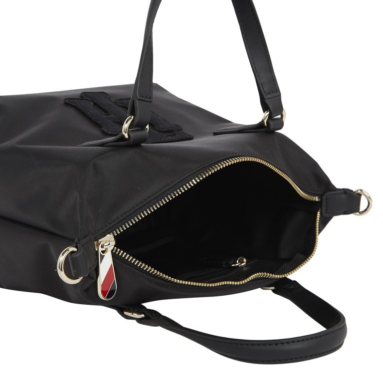Tasche Poppy Small Tote Applique Black, Farbe: schwarz, Marke: Tommy Hilfiger, EAN: 8720641959490, Abmessungen in cm: 22.5x20x14, Bild 4 von 5