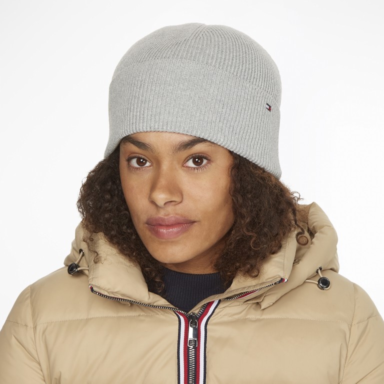 Mütze Essential Flag Beanie Light Grey Heather, Farbe: grau, Marke: Tommy Hilfiger, EAN: 8720641980296, Bild 3 von 3