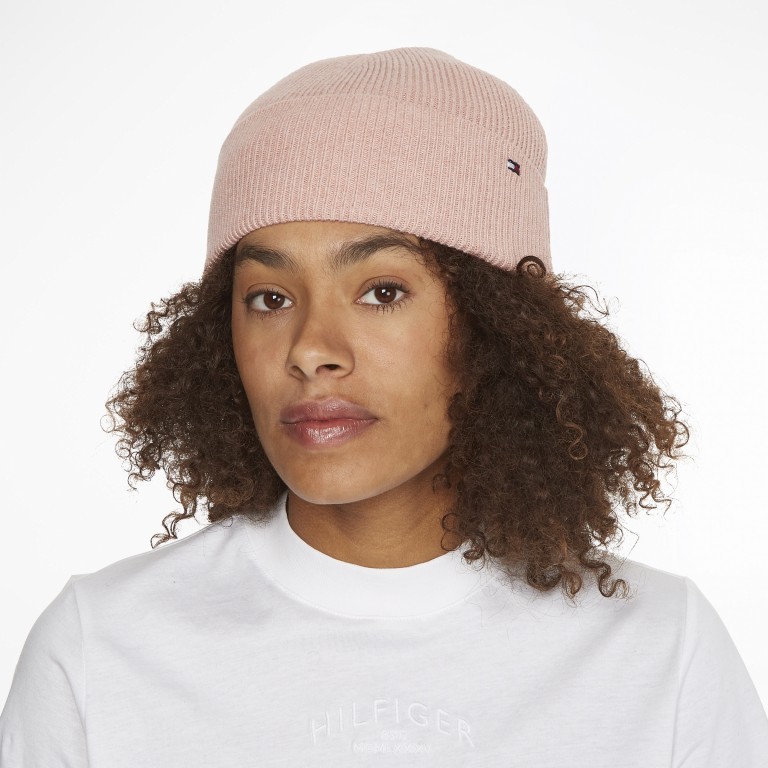 Mütze Essential Flag Beanie Sepia Pink Melange, Farbe: rosa/pink, Marke: Tommy Hilfiger, EAN: 8720641980746, Bild 3 von 3