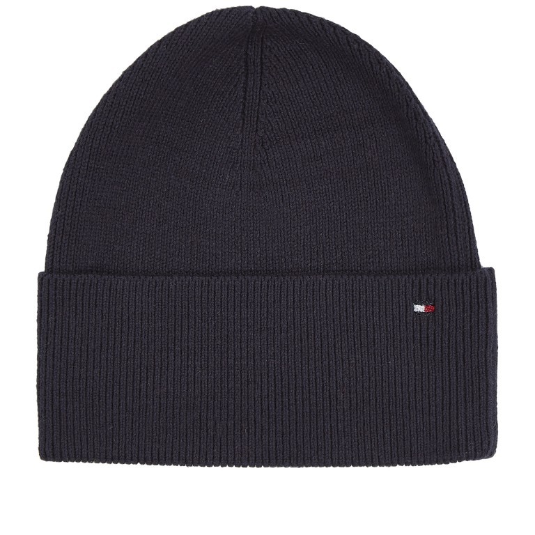Mütze Essential Flag Beanie Space Blue, Farbe: blau/petrol, Marke: Tommy Hilfiger, EAN: 8720641980821, Bild 1 von 3