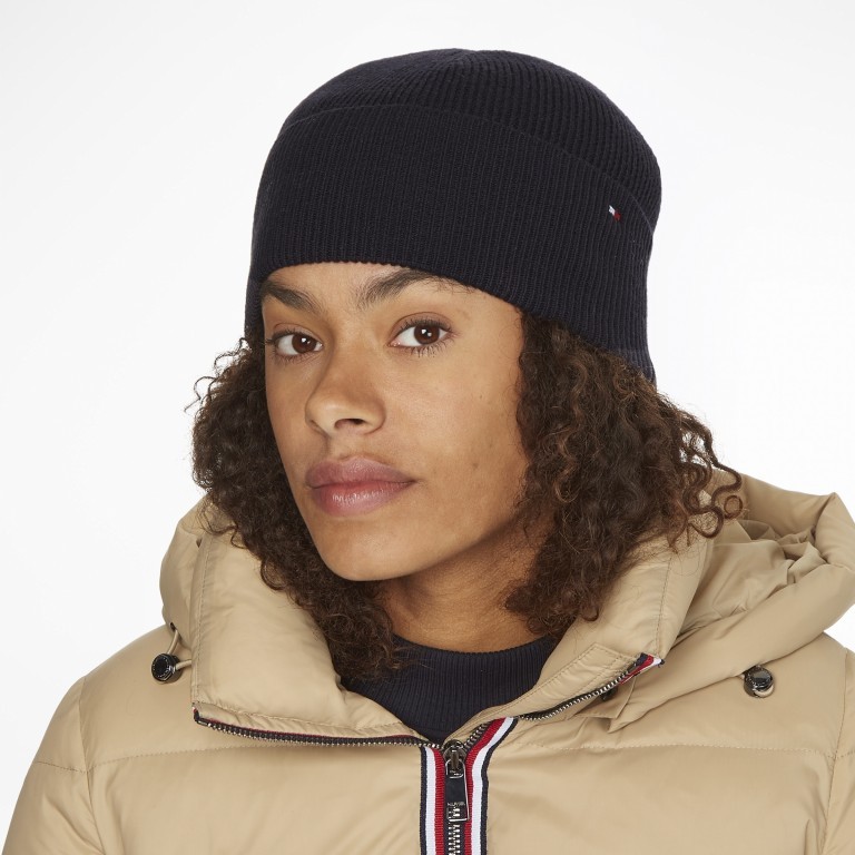 Mütze Essential Flag Beanie Space Blue, Farbe: blau/petrol, Marke: Tommy Hilfiger, EAN: 8720641980821, Bild 3 von 3