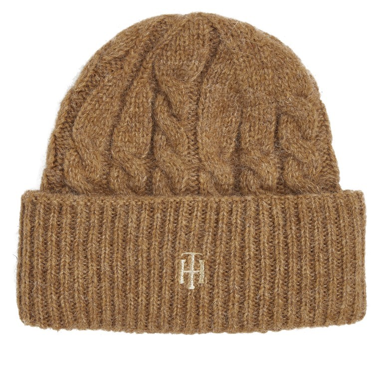 Mütze Timeless Cable Beanie Countryside Khaki Melange, Farbe: cognac, Marke: Tommy Hilfiger, EAN: 8720641989152, Bild 1 von 3