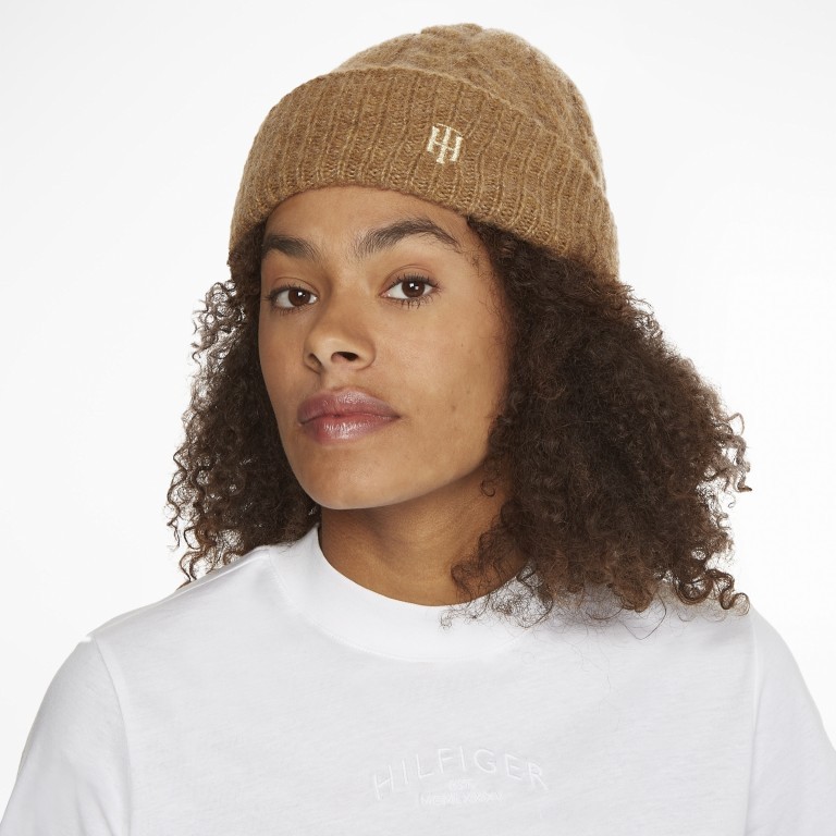 Mütze Timeless Cable Beanie Countryside Khaki Melange, Farbe: cognac, Marke: Tommy Hilfiger, EAN: 8720641989152, Bild 3 von 3