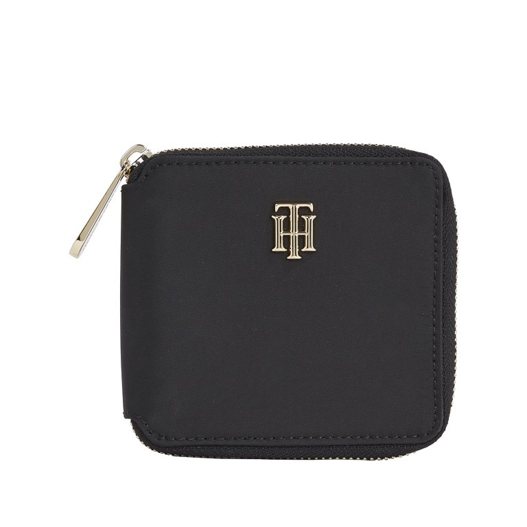 Geldbörse Poppy Medium Wallet Zip Around Black, Farbe: schwarz, Marke: Tommy Hilfiger, EAN: 8720641960588, Abmessungen in cm: 11x10x2, Bild 1 von 4