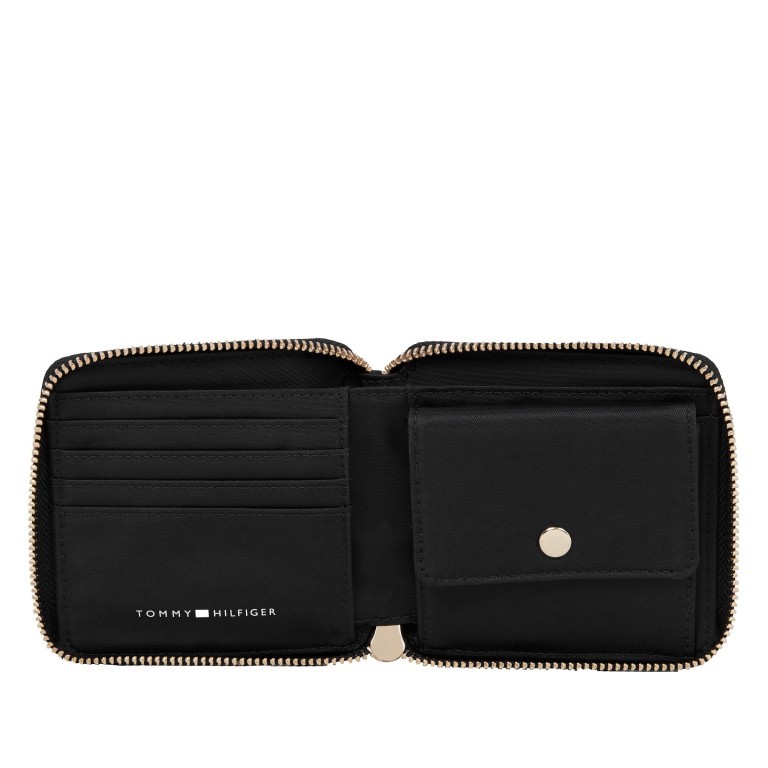 Geldbörse Poppy Medium Wallet Zip Around Black, Farbe: schwarz, Marke: Tommy Hilfiger, EAN: 8720641960588, Abmessungen in cm: 11x10x2, Bild 3 von 4