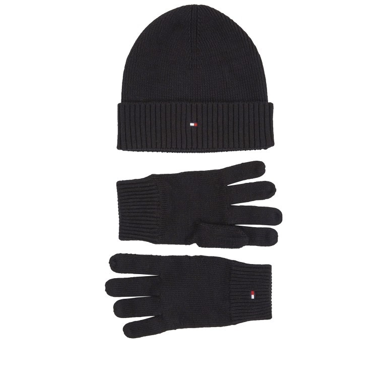 Mütze und Handschuhe Essential zweiteiliges Geschenkset Black, Farbe: schwarz, Marke: Tommy Hilfiger, EAN: 8720641981903, Bild 2 von 2