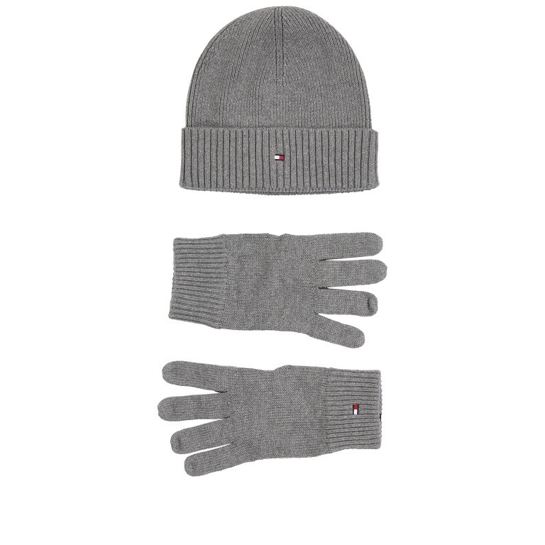 Mütze und Handschuhe Essential zweiteiliges Geschenkset Mid Grey Heather, Farbe: grau, Marke: Tommy Hilfiger, EAN: 8720641980166, Bild 2 von 2