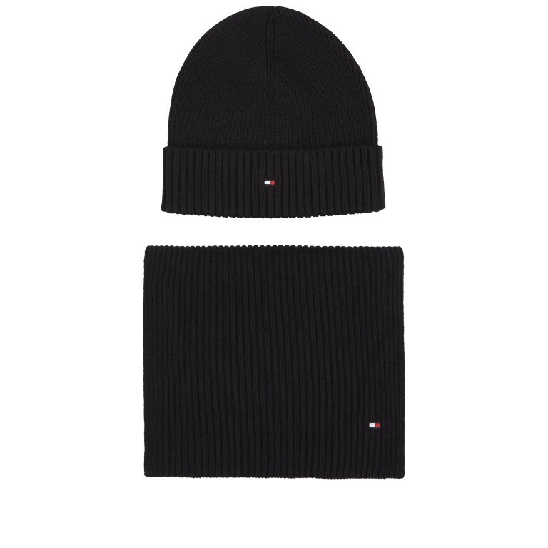 Mütze und Schal Essential zweiteiliges Geschenkset Black, Farbe: schwarz, Marke: Tommy Hilfiger, EAN: 8720641982399, Bild 2 von 2