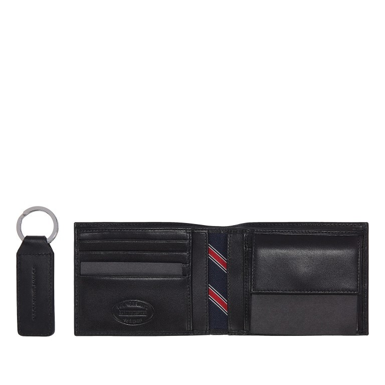 Geldbörse und Schlüsselanhänger Eton zweiteiliges Geschenkset Black, Farbe: schwarz, Marke: Tommy Hilfiger, EAN: 8720115051866, Abmessungen in cm: 12.7x9.7x3, Bild 3 von 3