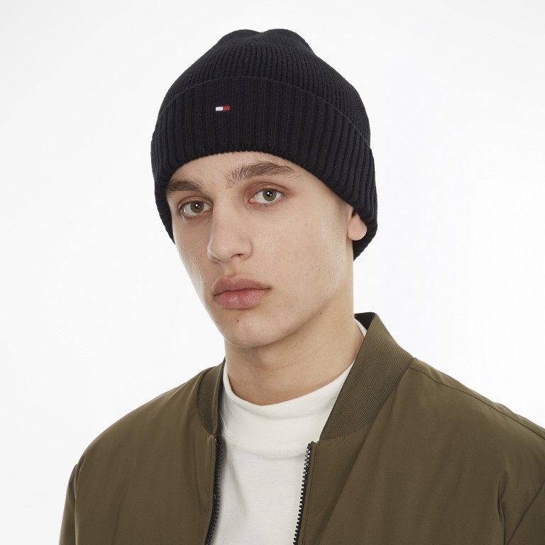 Mütze Essential Flag Beanie Black, Farbe: schwarz, Marke: Tommy Hilfiger, EAN: 8720641982726, Bild 3 von 3