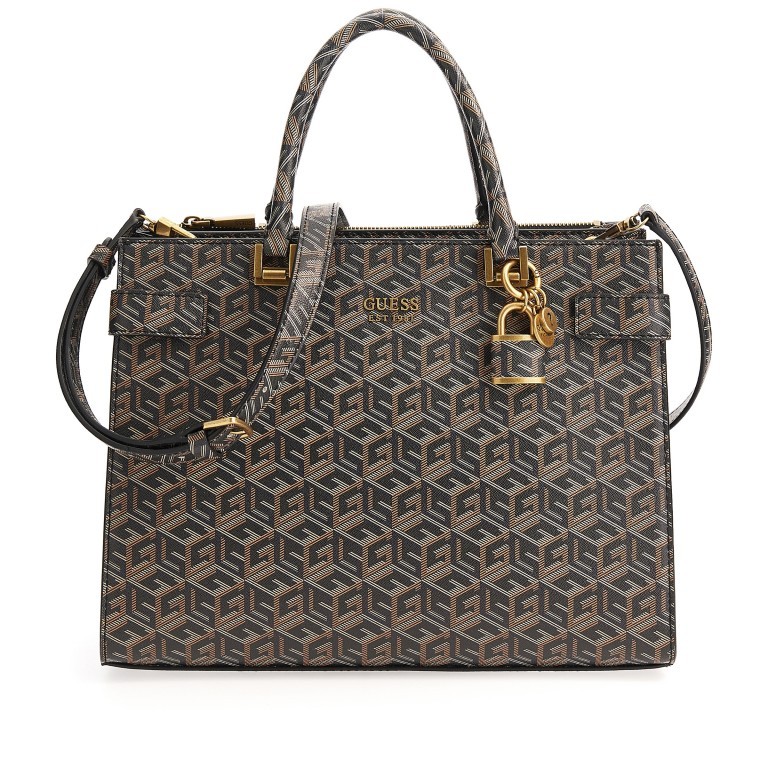 Handtasche Atene Black Logo, Farbe: schwarz, Marke: Guess, EAN: 0190231636229, Abmessungen in cm: 32x24x12, Bild 1 von 6