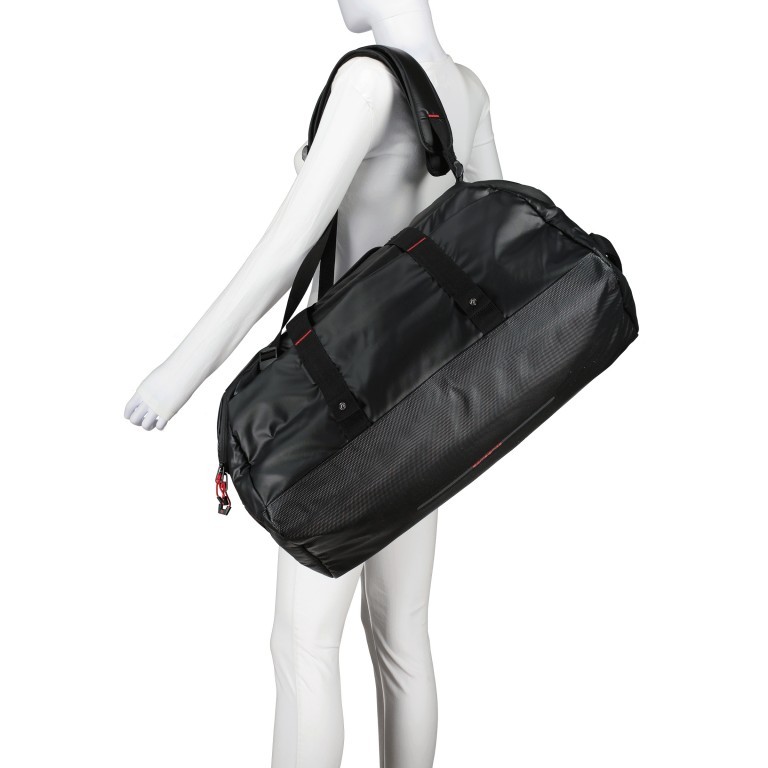 Reisetasche Ecodiver Duffle M auch als Rucksack nutzbar Black, Farbe: schwarz, Marke: Samsonite, EAN: 5400520140951, Abmessungen in cm: 63x29x35, Bild 5 von 9