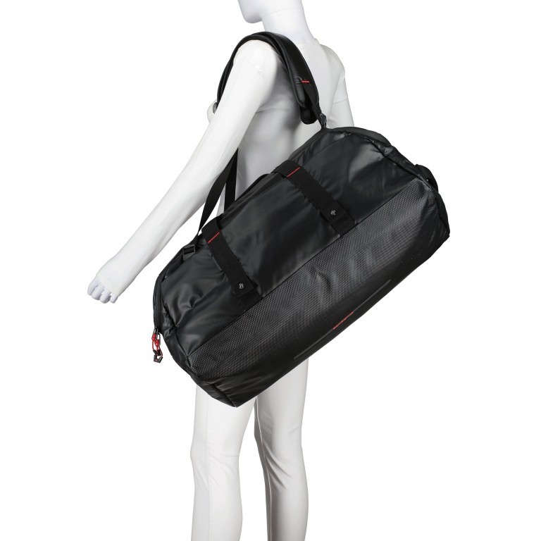 Reisetasche Ecodiver Duffle M auch als Rucksack nutzbar Black, Farbe: schwarz, Marke: Samsonite, EAN: 5400520140951, Abmessungen in cm: 63x29x35, Bild 6 von 14