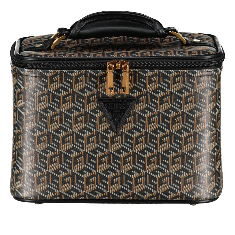 Kosmetikkoffer Wilder Travel Black Logo Cognac, Farbe: schwarz, Marke: Guess, EAN: 0190231659853, Abmessungen in cm: 21x28.5x19, Bild 1 von 5