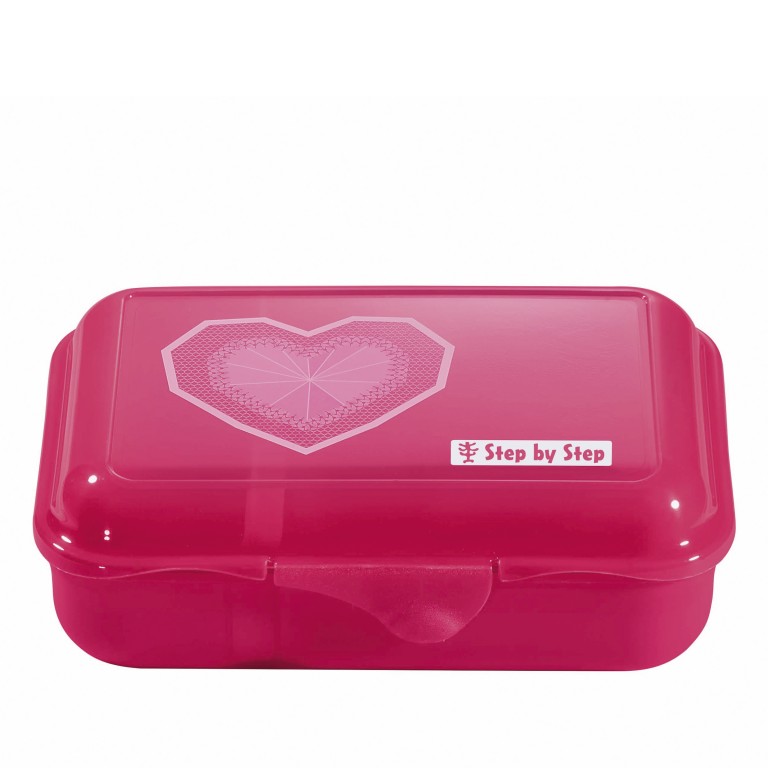 Brotdose Lunchbox Glitter Heart, Farbe: rosa/pink, Marke: Step by Step, EAN: 4047443461254, Abmessungen in cm: 17.7x12.9x5.9, Bild 1 von 2