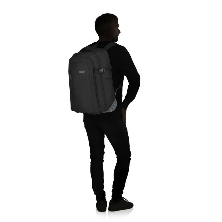 Rucksack / Koffer Roader Laptop Backpack Wheels mit Laptopfach 17.3 Zoll Deep Black, Farbe: schwarz, Marke: Samsonite, EAN: 5400520163943, Abmessungen in cm: 39x55x22, Bild 5 von 7