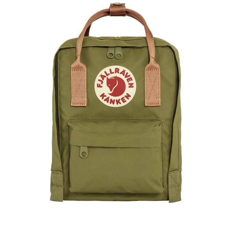 Rucksack Kånken Mini Foliage Green Peach Sand, Farbe: grün/oliv, Marke: Fjällräven, EAN: 7323450857721, Abmessungen in cm: 20x29x13, Bild 1 von 15