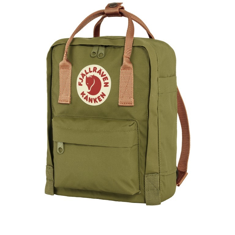 Rucksack Kånken Mini Foliage Green Peach Sand, Farbe: grün/oliv, Marke: Fjällräven, EAN: 7323450857721, Abmessungen in cm: 20x29x13, Bild 2 von 15