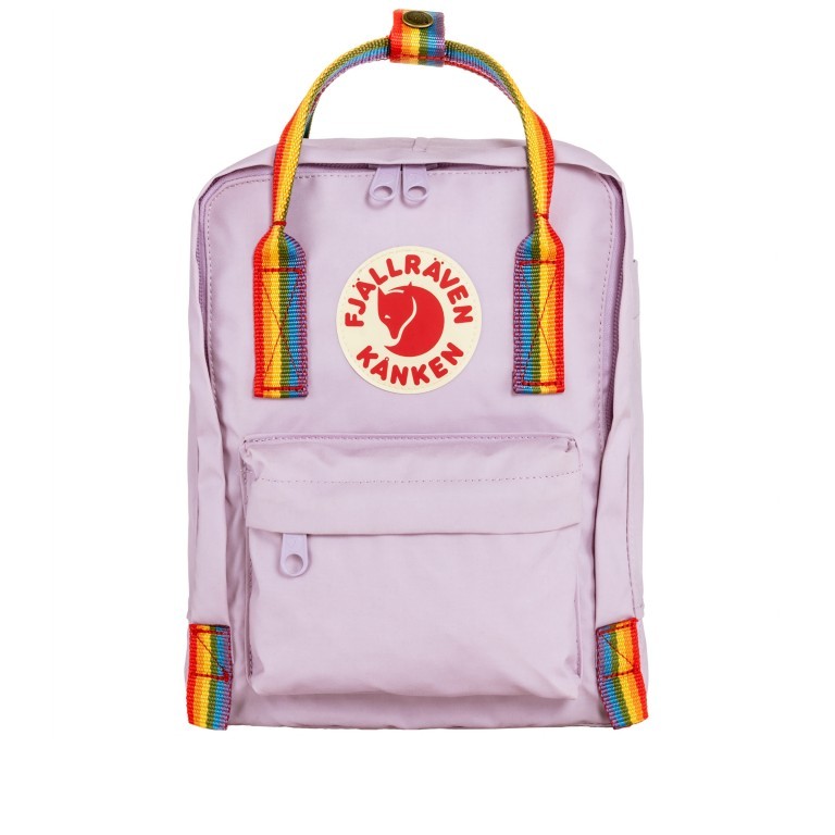 Rucksack Kånken Mini Pastel Lavender Rainbow Pattern, Farbe: flieder/lila, Marke: Fjällräven, EAN: 7323450857783, Abmessungen in cm: 20x29x13, Bild 1 von 13