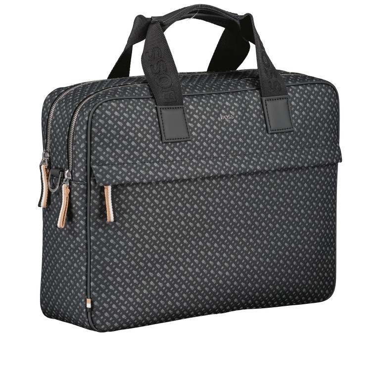 Aktentasche Byron Document Case Black, Farbe: schwarz, Marke: BOSS, EAN: 4063535022950, Abmessungen in cm: 40x29x13, Bild 2 von 8