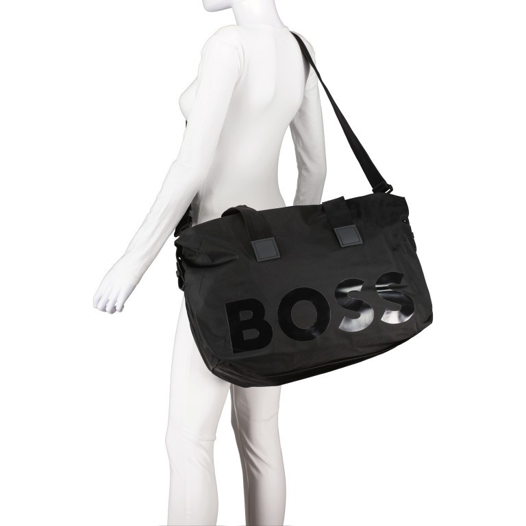 Reisetasche Catch Weekender Black, Farbe: schwarz, Marke: BOSS, EAN: 4063535023377, Abmessungen in cm: 47x37x26, Bild 7 von 8