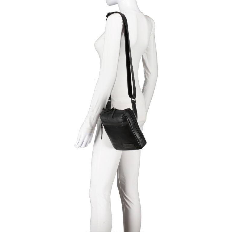 Umhängetasche Stockholm Shoulder Bag XS Black, Farbe: schwarz, Marke: Jost, EAN: 4025307785463, Abmessungen in cm: 19x22x5.5, Bild 4 von 6