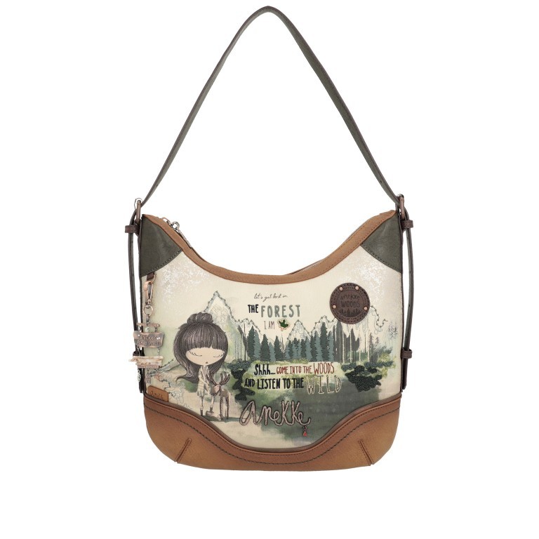 Beuteltasche The Forest Oval Shoulder Bag Cognac, Farbe: cognac, Marke: Anekke, EAN: 8434172026575, Abmessungen in cm: 31x29x8, Bild 1 von 6