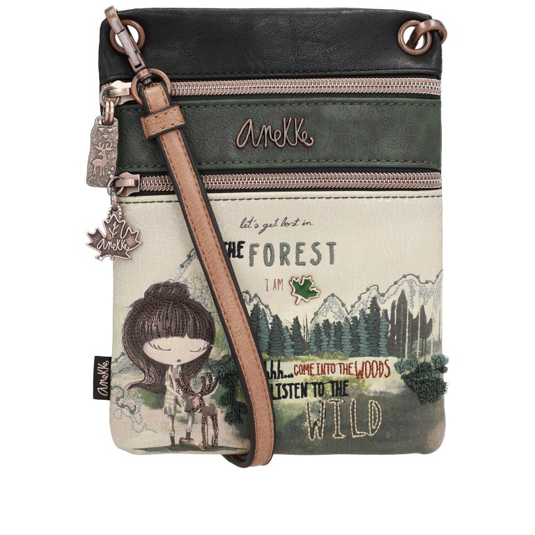 Umhängetasche The Forest Double Compartment Mini Crossbody Bag Cognac, Farbe: cognac, Marke: Anekke, EAN: 8434172027091, Abmessungen in cm: 15.5x20x2, Bild 1 von 7