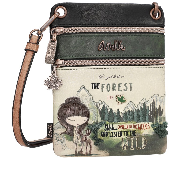 Umhängetasche The Forest Double Compartment Mini Crossbody Bag Cognac, Farbe: cognac, Marke: Anekke, EAN: 8434172027091, Abmessungen in cm: 15.5x20x2, Bild 3 von 7