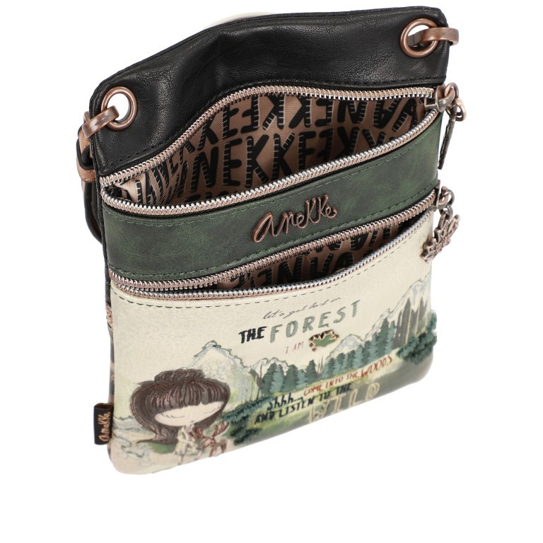 Umhängetasche The Forest Double Compartment Mini Crossbody Bag Cognac, Farbe: cognac, Marke: Anekke, EAN: 8434172027091, Abmessungen in cm: 15.5x20x2, Bild 6 von 7