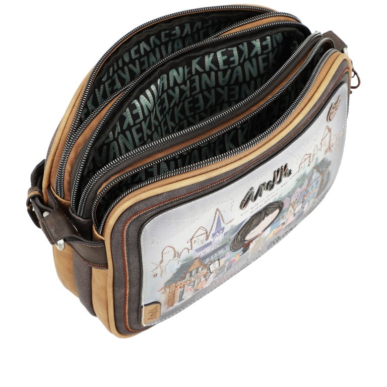 Umhängetasche Voice Triple Compartment Shoulder Bag Blau, Farbe: blau/petrol, Marke: Anekke, EAN: 8434172052628, Abmessungen in cm: 25x19x6, Bild 8 von 9