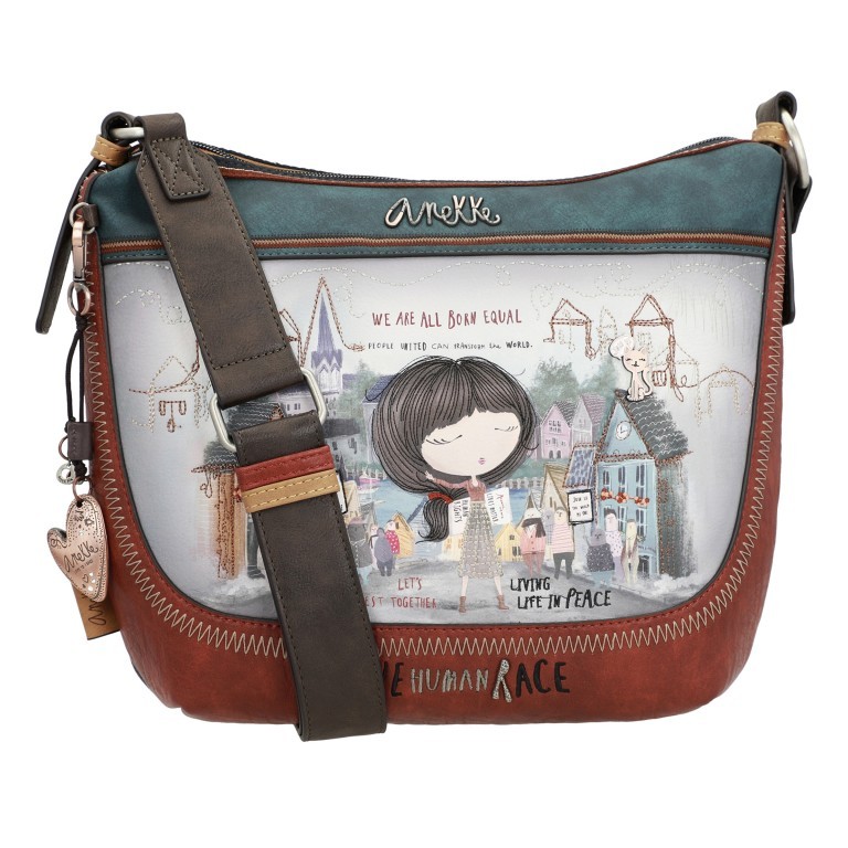 Umhängetasche Voice Medium Shoulder Bag Blau, Farbe: blau/petrol, Marke: Anekke, EAN: 8434172052635, Abmessungen in cm: 29x25x11, Bild 1 von 9