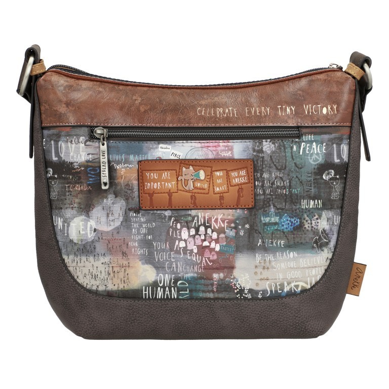 Umhängetasche Voice Medium Shoulder Bag Blau, Farbe: blau/petrol, Marke: Anekke, EAN: 8434172052635, Abmessungen in cm: 29x25x11, Bild 5 von 9