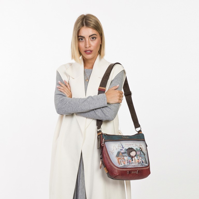 Umhängetasche Voice Medium Shoulder Bag Blau, Farbe: blau/petrol, Marke: Anekke, EAN: 8434172052635, Abmessungen in cm: 29x25x11, Bild 7 von 9