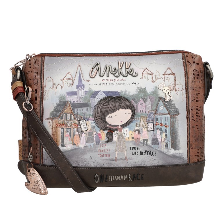 Umhängetasche Voice Shoulder Bag Blau, Farbe: blau/petrol, Marke: Anekke, EAN: 8434172052680, Abmessungen in cm: 26x21x4, Bild 1 von 9