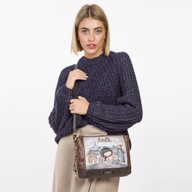 Umhängetasche Voice Shoulder Bag Blau, Farbe: blau/petrol, Marke: Anekke, EAN: 8434172052680, Abmessungen in cm: 26x21x4, Bild 6 von 9