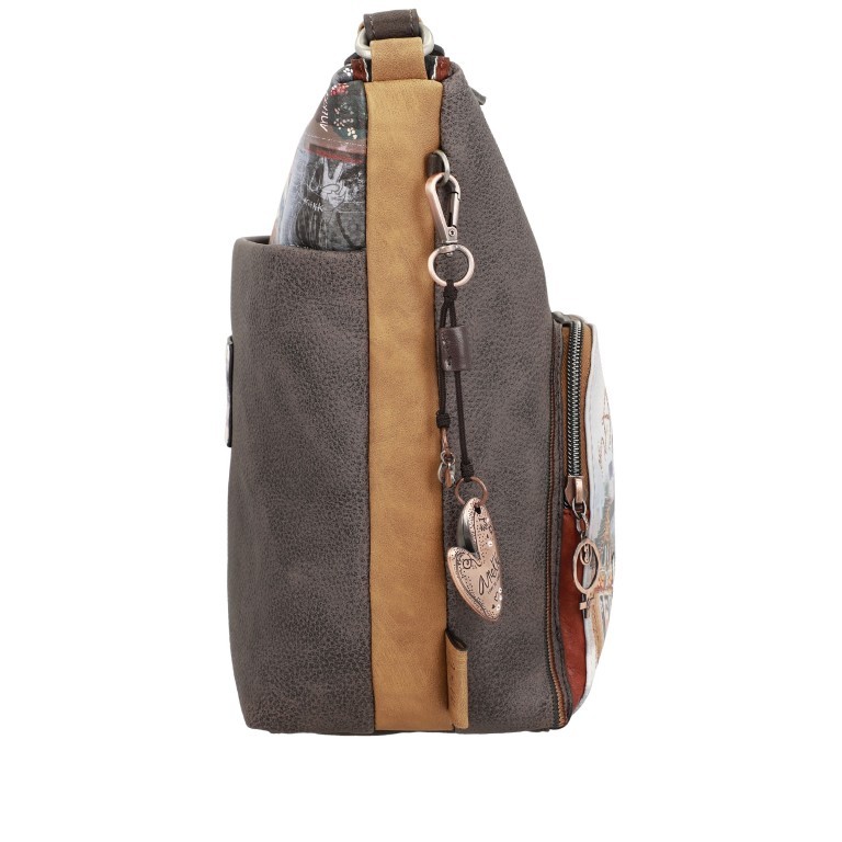 Beuteltasche Voice Large Shoulder Bag Blau, Farbe: blau/petrol, Marke: Anekke, EAN: 8434172052802, Abmessungen in cm: 26x26x13, Bild 4 von 9