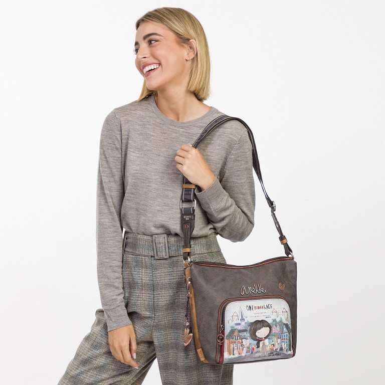 Beuteltasche Voice Large Shoulder Bag Blau, Farbe: blau/petrol, Marke: Anekke, EAN: 8434172052802, Abmessungen in cm: 26x26x13, Bild 7 von 9