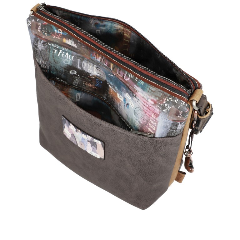Beuteltasche Voice Large Shoulder Bag Blau, Farbe: blau/petrol, Marke: Anekke, EAN: 8434172052802, Abmessungen in cm: 26x26x13, Bild 8 von 9