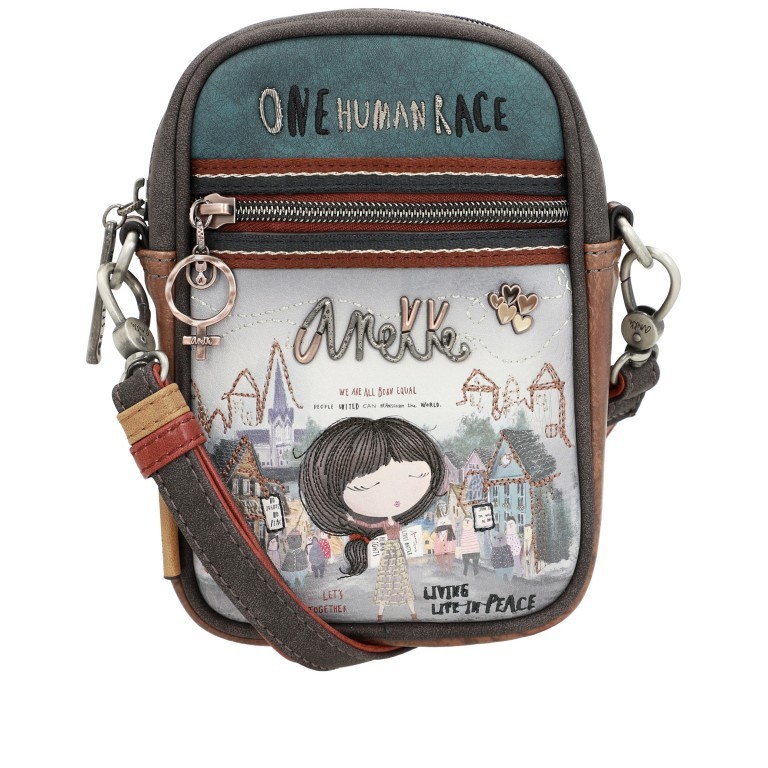 Umhängetasche Voice Mini Shoulder Bag Blau, Farbe: blau/petrol, Marke: Anekke, EAN: 8434172052826, Abmessungen in cm: 14x19x5, Bild 1 von 9