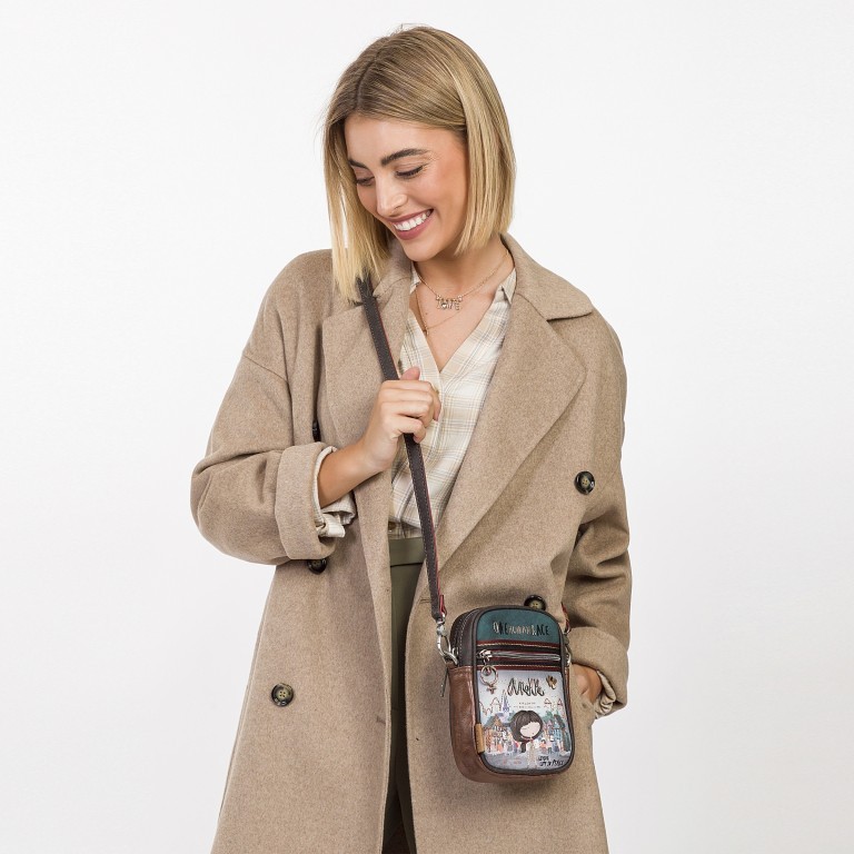 Umhängetasche Voice Mini Shoulder Bag Blau, Farbe: blau/petrol, Marke: Anekke, EAN: 8434172052826, Abmessungen in cm: 14x19x5, Bild 6 von 9