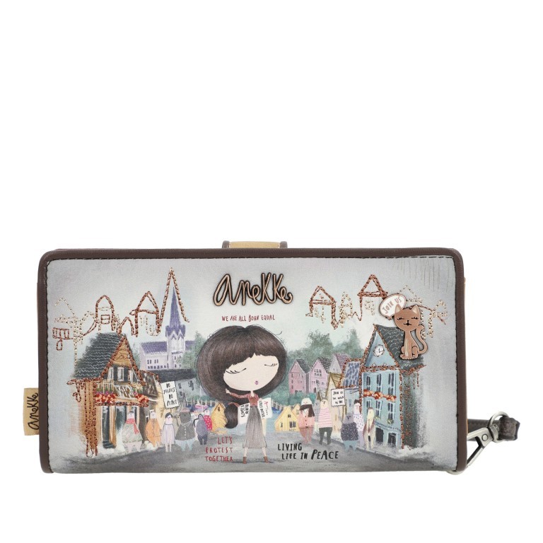Geldbörse Voice Large Wallet mit abnehmbarer Handschlaufe Blau, Farbe: blau/petrol, Marke: Anekke, EAN: 8434172056022, Abmessungen in cm: 18x10x2, Bild 1 von 9