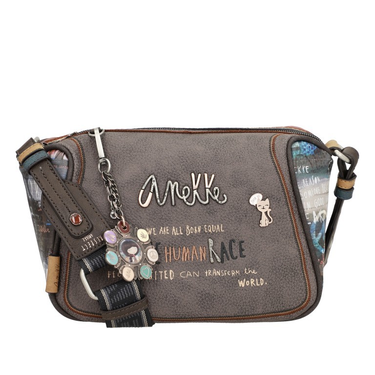 Umhängetasche Voice Respect Printed Shoulder Bag Blau, Farbe: blau/petrol, Marke: Anekke, EAN: 8434172056329, Abmessungen in cm: 22x15x10, Bild 1 von 9